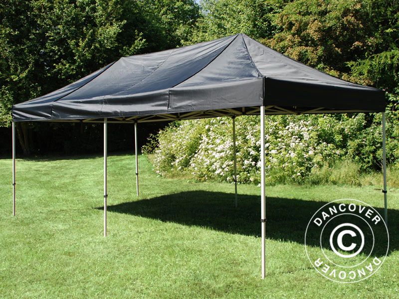 Foldetelt FleXtents PRO Steel 3x6m Sort, inkl. 6 pyntegardiner - Image 4