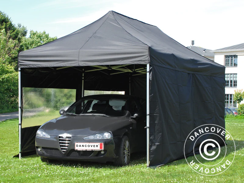 Foldetelt FleXtents PRO Steel 3x6m Sort, inkl. 6 sider - Image 3