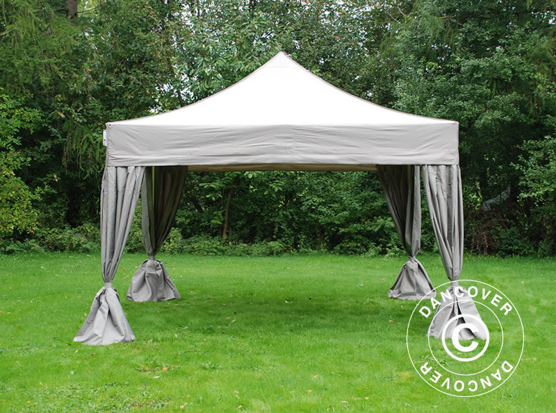 Foldetelt FleXtents PRO Steel 4x4m Latte, inkl. 4 pyntegardiner - Image 2