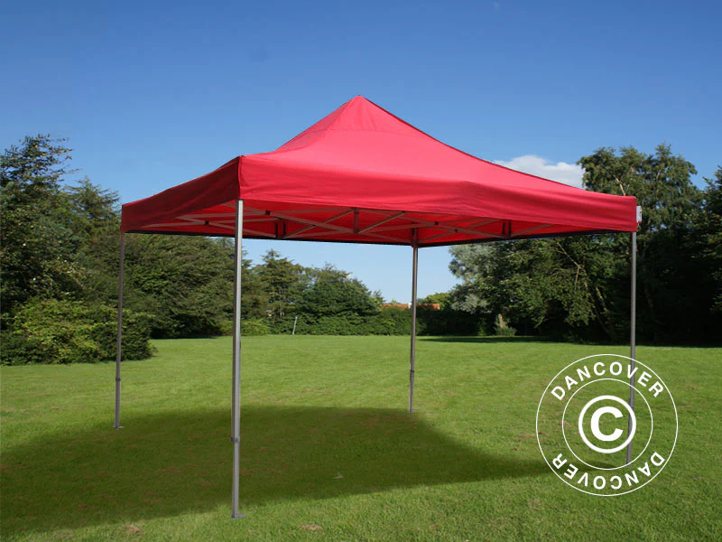 Foldetelt FleXtents PRO Steel 4x4m Rød, inkl. 4 sider - Image 5