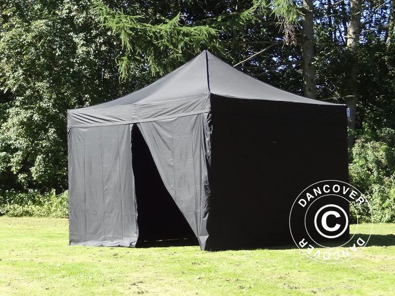 Foldetelt FleXtents PRO Steel 4x4m Sort, inkl. 4 sider - Image 3