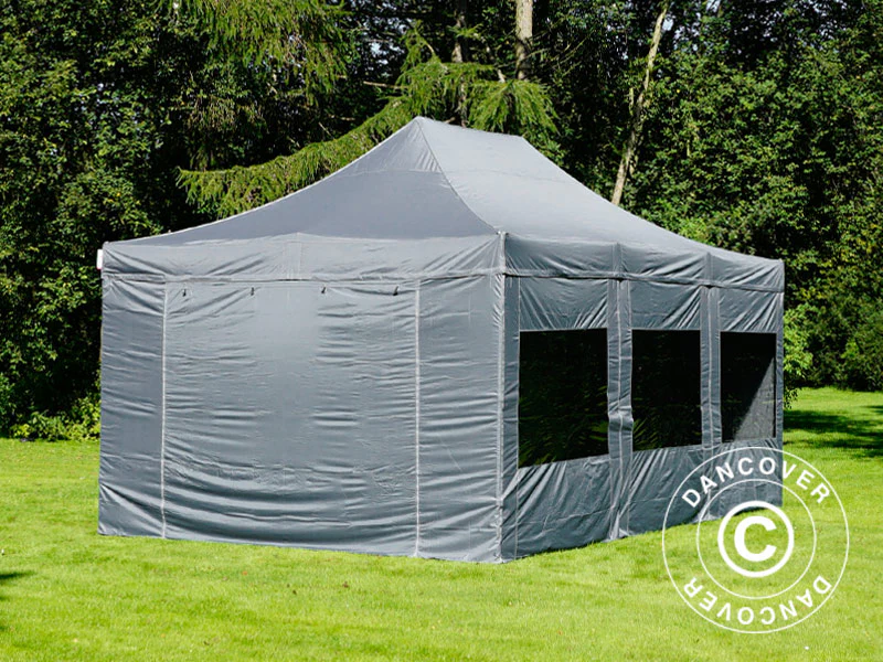 Foldetelt FleXtents PRO Steel 4x6m Grå, inkl. 8 sider - Image 2