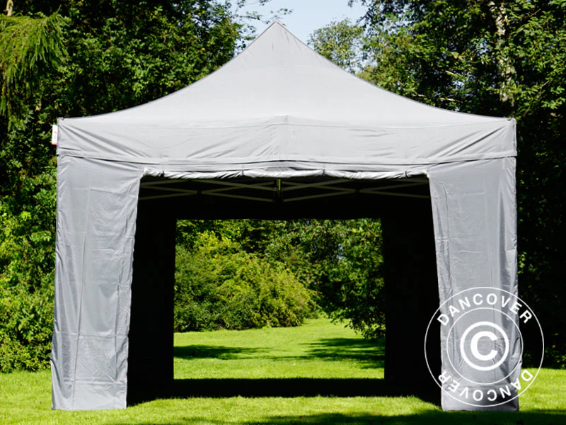 Foldetelt FleXtents PRO Steel 4x6m Grå, inkl. 8 sider - Image 5