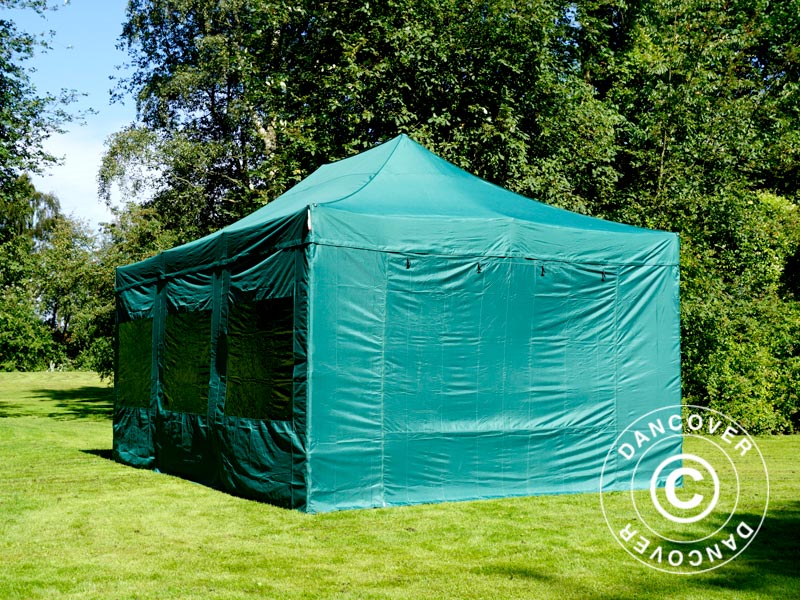 Foldetelt FleXtents PRO Steel 4x6m Grøn, inkl. 8 sider - Image 3