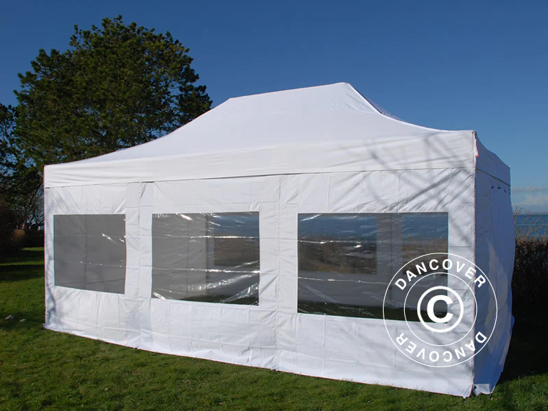 Foldetelt FleXtents PRO Steel 4x6m Hvid, inkl. 8 sider - Image 4