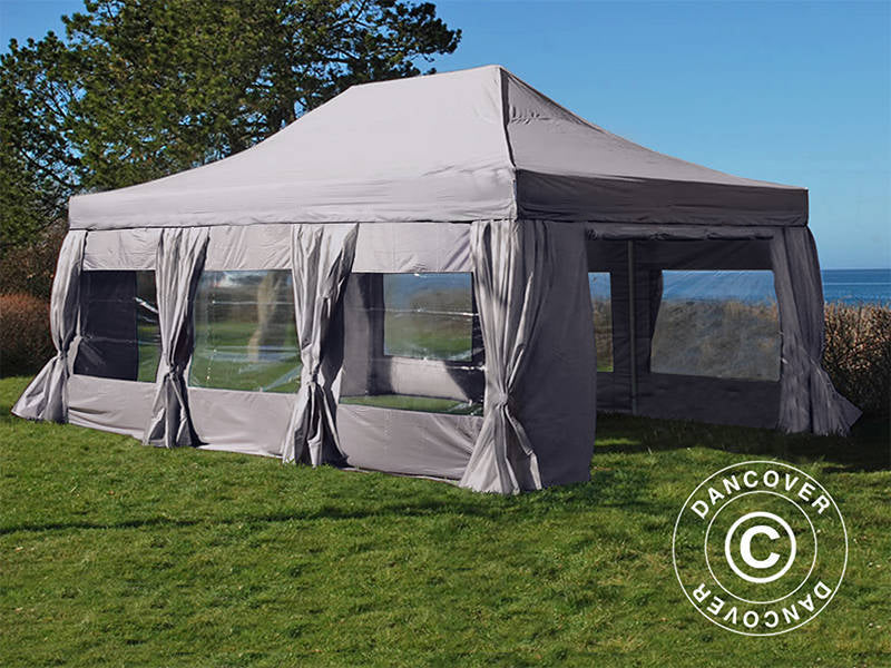 Foldetelt FleXtents PRO Steel 4x6m Latte, inkl. 8 sider & pyntegardiner - Image 3