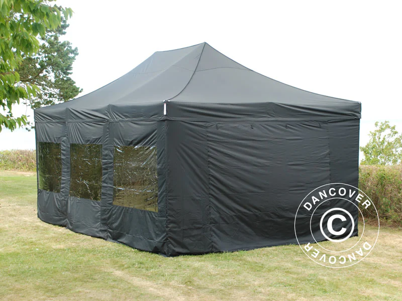 Foldetelt FleXtents PRO Steel 4x6m Sort, inkl. 8 sider - Image 3