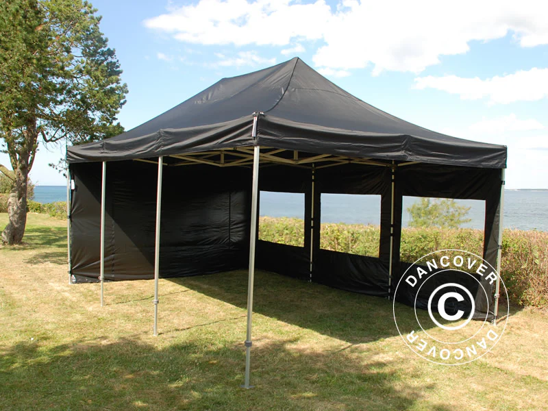 Foldetelt FleXtents PRO Steel 4x6m Sort, inkl. 8 sider - Image 5