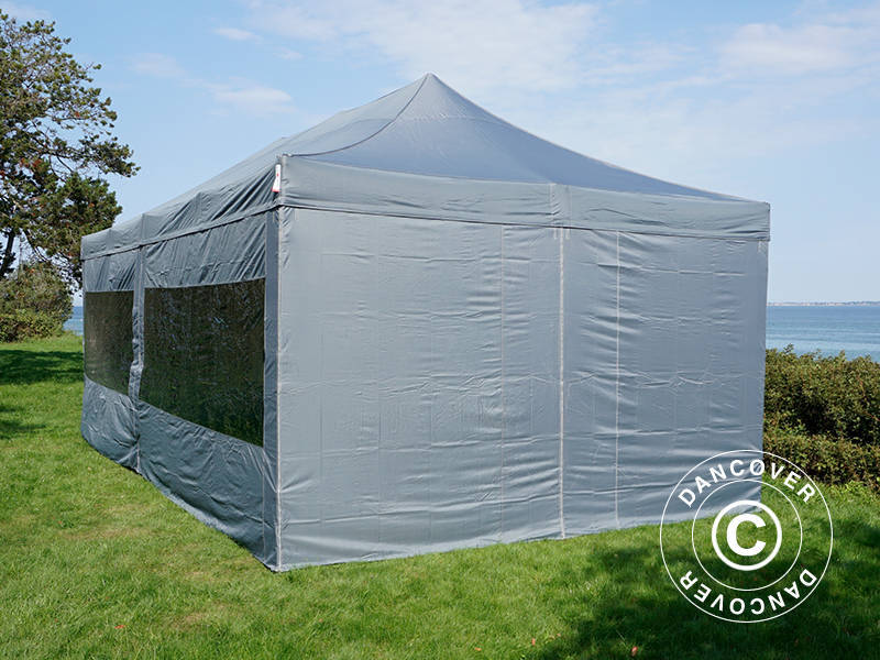 Foldetelt FleXtents PRO Steel 4x8m Grå, inkl. 6 sider - Image 3