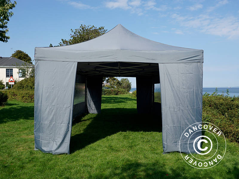 Foldetelt FleXtents PRO Steel 4x8m Grå, inkl. 6 sider - Image 8