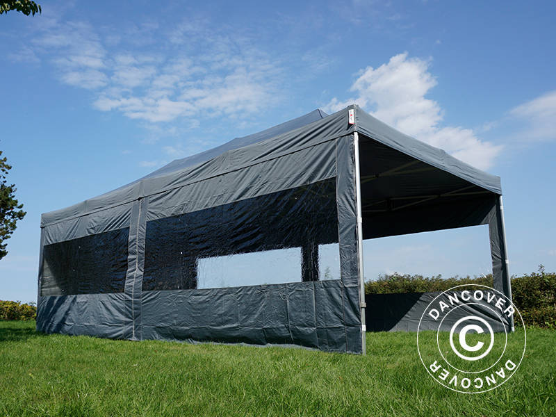 Foldetelt FleXtents PRO Steel 4x8m Grå, inkl. 6 sider - Image 9