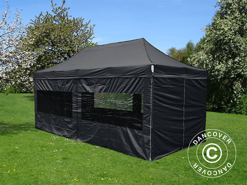 Foldetelt FleXtents PRO Steel 4x8m Sort, inkl. 6 sider - Image 4
