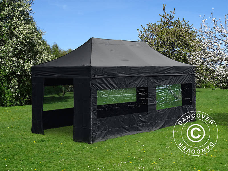 Foldetelt FleXtents PRO Steel 4x8m Sort, inkl. 6 sider - Image 5