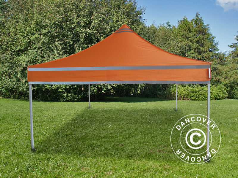 Foldetelt FleXtents PRO Steel Arbejdstelt 3x3m Orange m/refleksbånd - Image 4