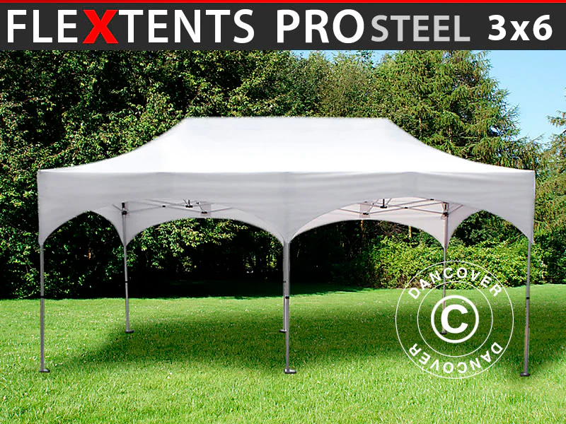 Foldetelt FleXtents PRO Steel "Arched" 3x6m Hvid