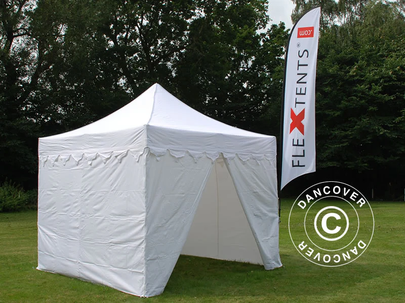 Foldetelt FleXtents PRO Steel "Morocco" 3x3m Hvid, inkl. 4 sider - Image 8