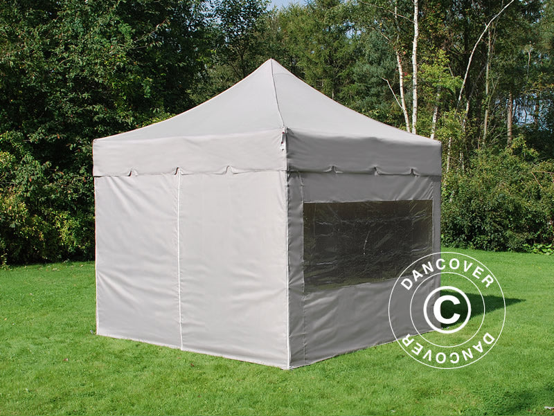 Foldetelt FleXtents PRO Steel "Peaked" 3x3m Latte, inkl. 4 sider - Image 2