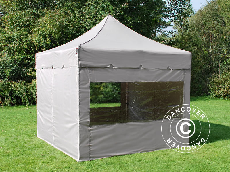 Foldetelt FleXtents PRO Steel "Peaked" 3x3m Latte, inkl. 4 sider - Image 3