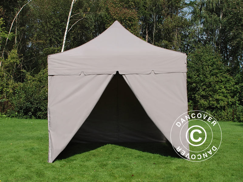 Foldetelt FleXtents PRO Steel "Peaked" 3x3m Latte, inkl. 4 sider - Image 6
