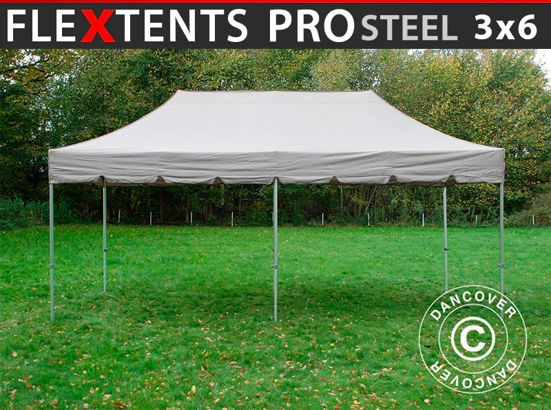 Foldetelt FleXtents PRO Steel "Peaked" 3x6m Latte