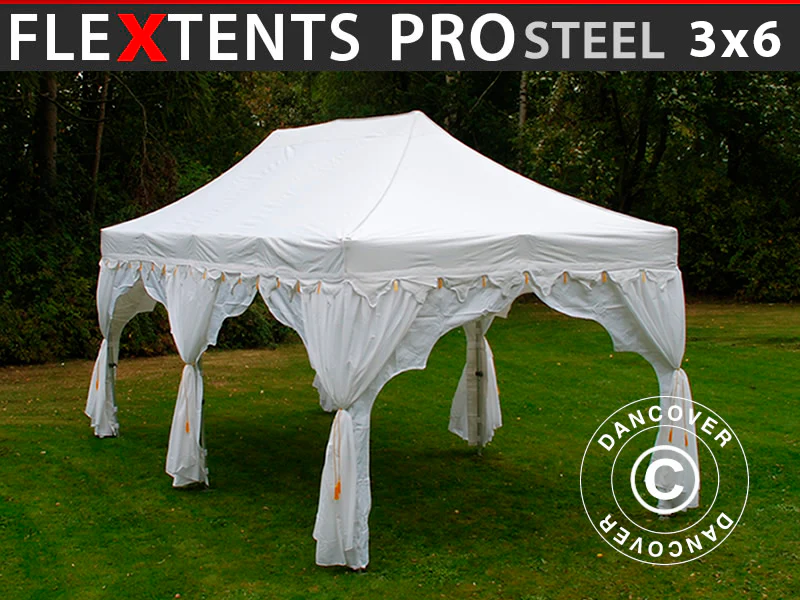 Foldetelt FleXtents PRO Steel "Raj" 3x6m Hvid/Guld