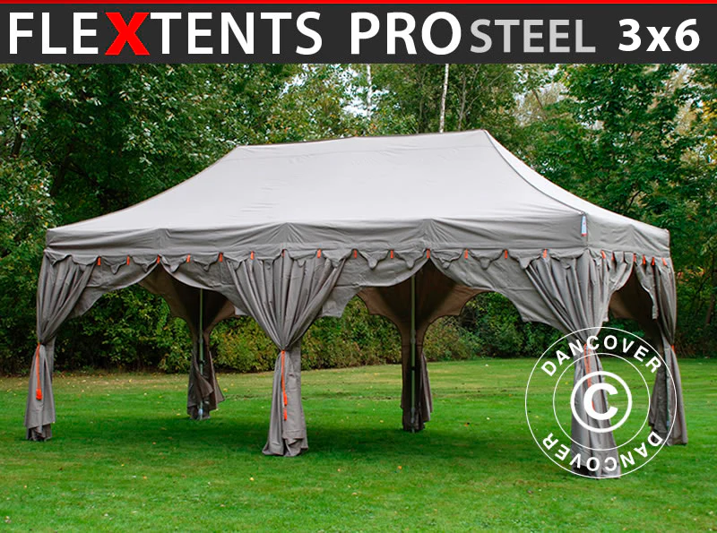 Foldetelt FleXtents PRO Steel "Raj" 3x6m Latte/Orange