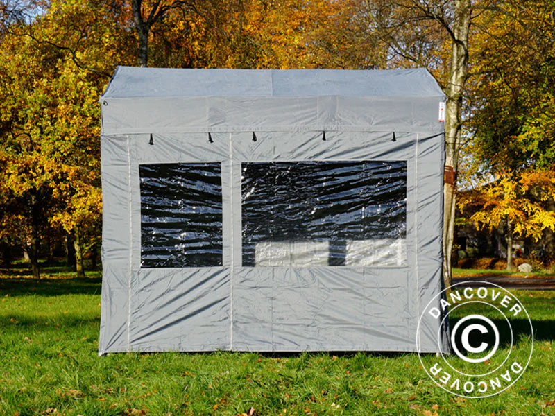 Foldetelt FleXtents PRO Trapezo 2x3m Grå, inkl. 4 sider - Image 2