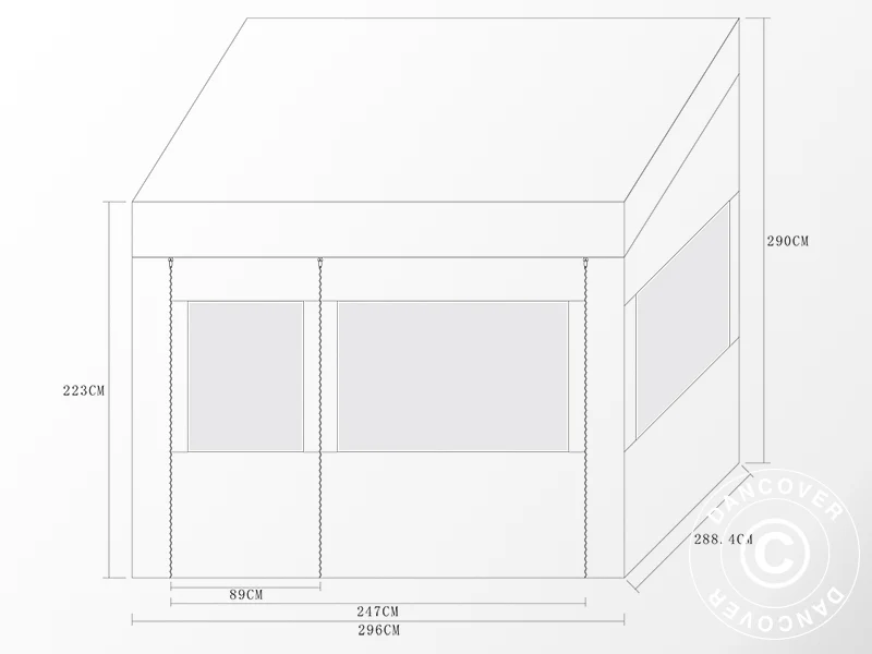 Foldetelt FleXtents PRO Trapezo 3x3m Hvid, inkl. 4 sider - Image 19