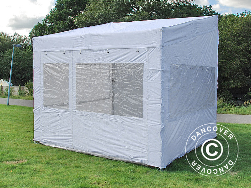 Foldetelt FleXtents PRO Trapezo 3x3m Hvid, inkl. 4 sider - Image 3