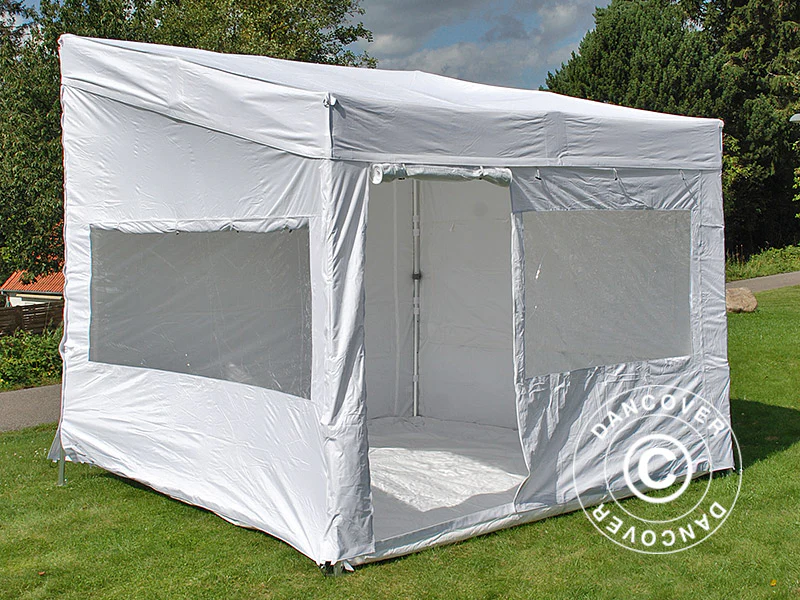 Foldetelt FleXtents PRO Trapezo 3x3m Hvid, inkl. 4 sider - Image 5