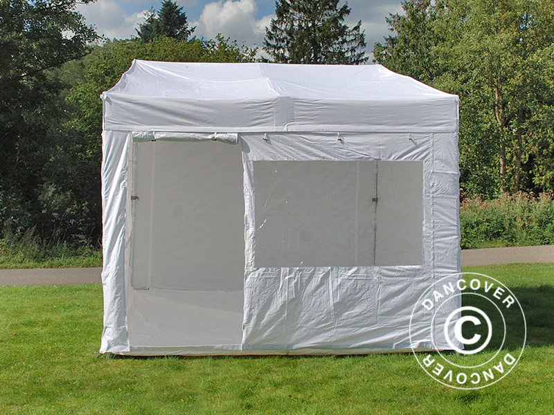 Foldetelt FleXtents PRO Trapezo 3x3m Hvid, inkl. 4 sider - Image 9