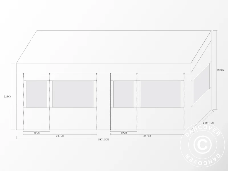 Foldetelt FleXtents PRO Trapezo 3x6m Hvid, inkl. 4 sider - Image 20
