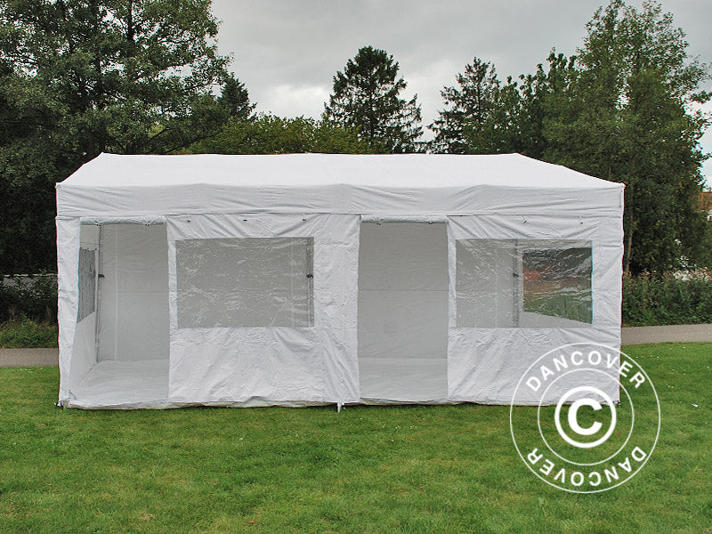 Foldetelt FleXtents PRO Trapezo 3x6m Hvid, inkl. 4 sider - Image 4