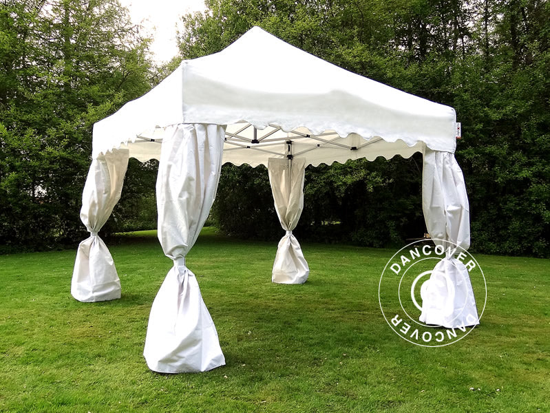 Foldetelt FleXtents PRO "Wave" 3x3m Hvid, inkl. 4 pyntegardiner - Image 9