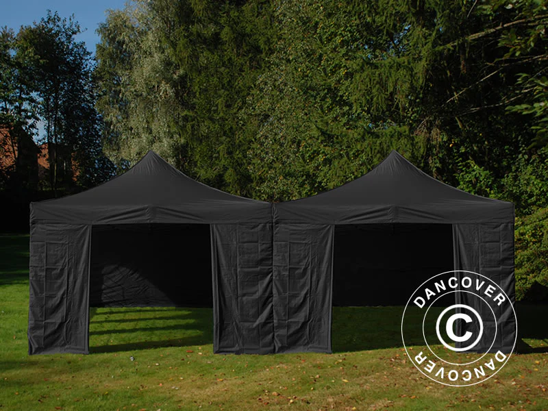 Foldetelt FleXtents Steel 6x6m Sort, inkl. 8 sider - Image 3