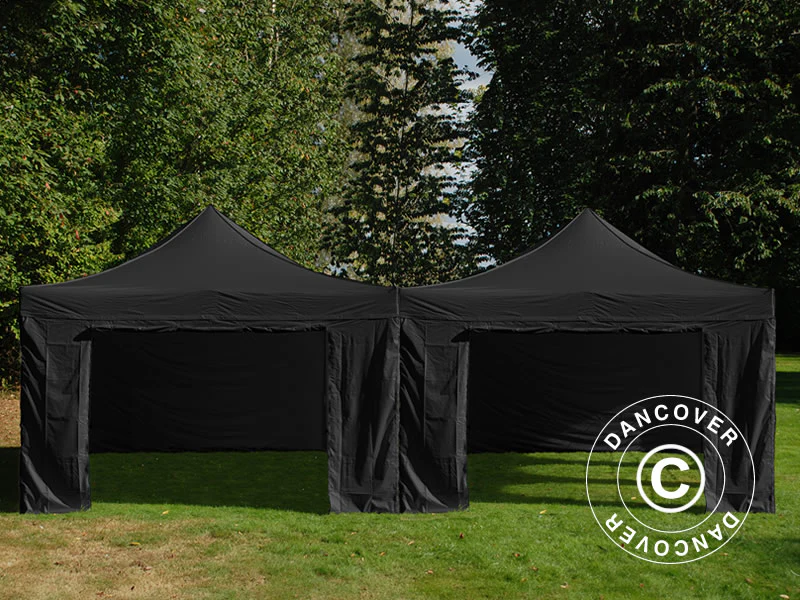 Foldetelt FleXtents Steel 8x6m Sort, inkl. 8 sider - Image 4