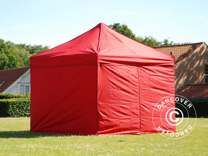 Foldetelt FleXtents Xtreme 50 3x3m Rød, inkl. 4 sider - Image 3