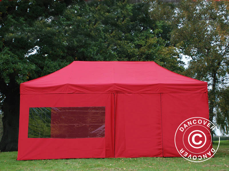 Foldetelt FleXtents Xtreme 50 3x6m Rød, inkl. 6 sider - Image 2
