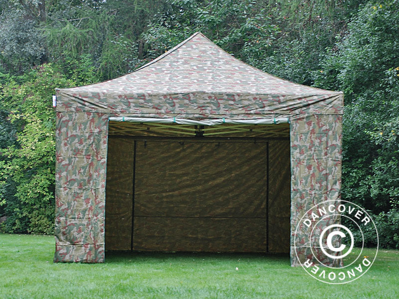 Foldetelt FleXtents Xtreme 50 4x6m Camouflage/Militær, inkl. 8 sider - Image 4