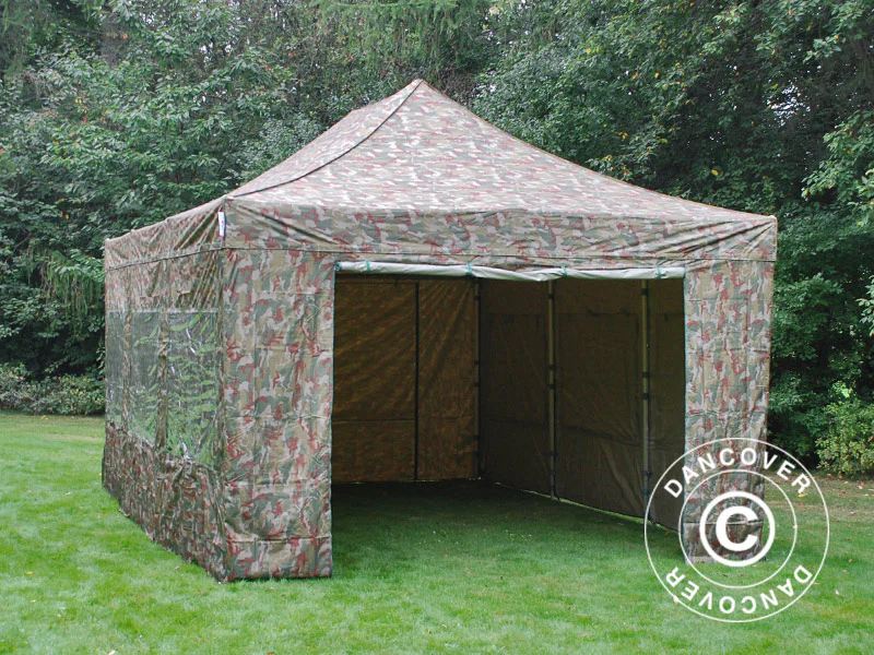 Foldetelt FleXtents Xtreme 50 4x6m Camouflage/Militær, inkl. 8 sider - Image 5
