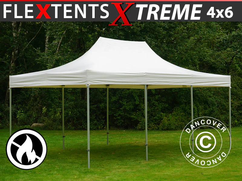 Foldetelt FleXtents Xtreme 50 Heavy Duty 4x6m, Hvid