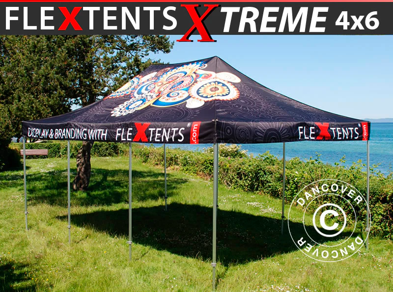 Foldetelt FleXtents Xtreme 50 med fuldt digitalt print, 4x6m
