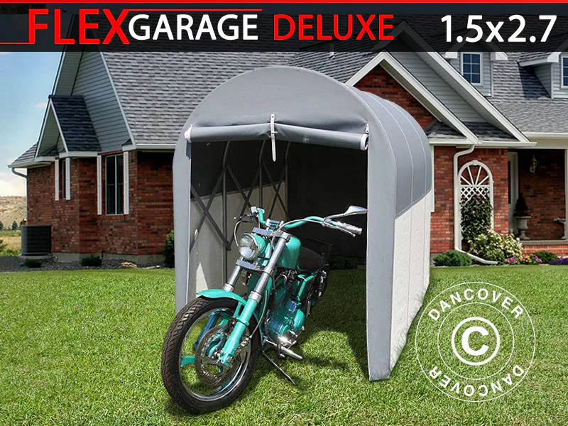 Foldetunnelgarage (MC), 1,5x2,7x2,05m, Grå
