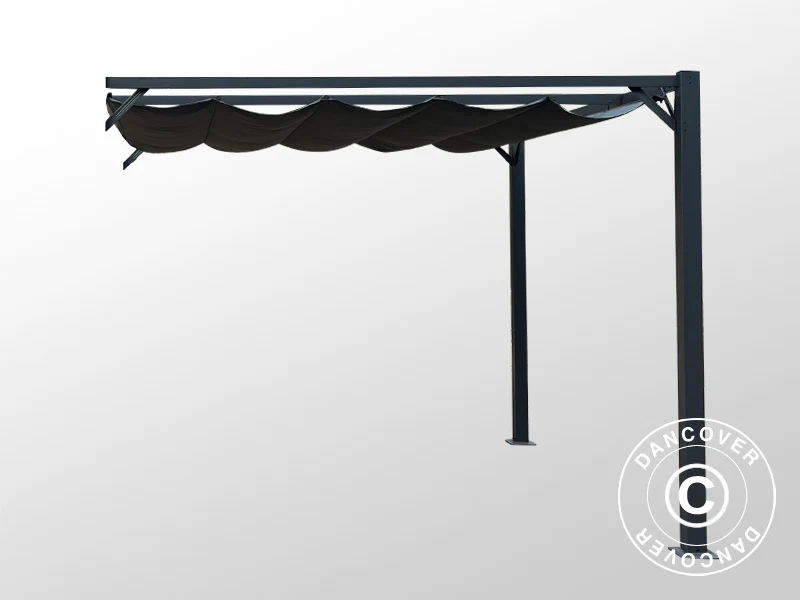 Forlængelse til pergola pavillon Santa Cruz, 3x3m, Mørkegrå - Image 2