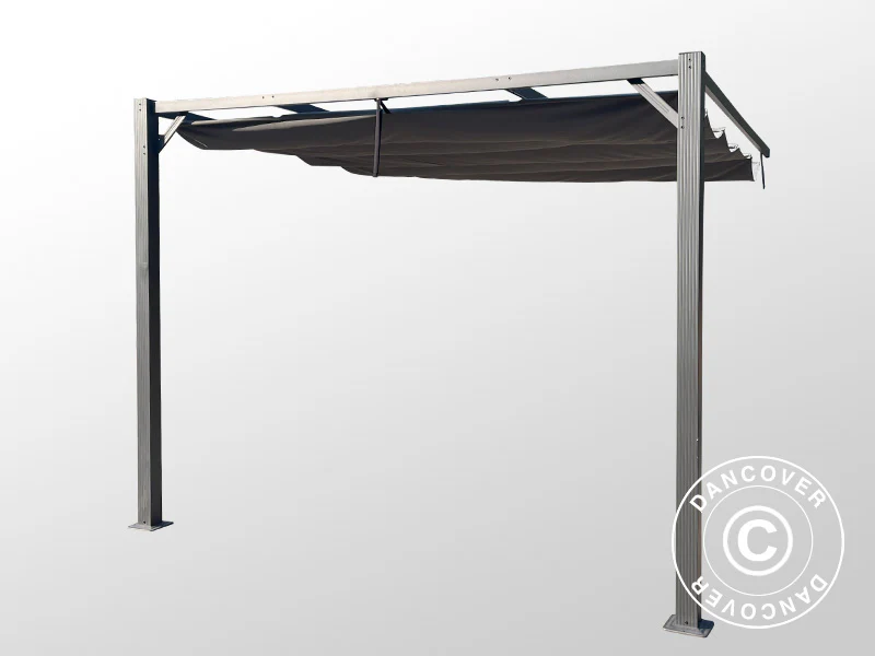 Forlængelse til pergola pavillon Santa Cruz, 4x4m, Mørkegrå - Image 3