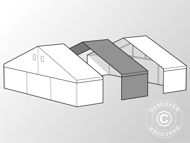 Forlængelse til professionel telthal Alu, PVC 15x30x6,53, 5m, Hvid