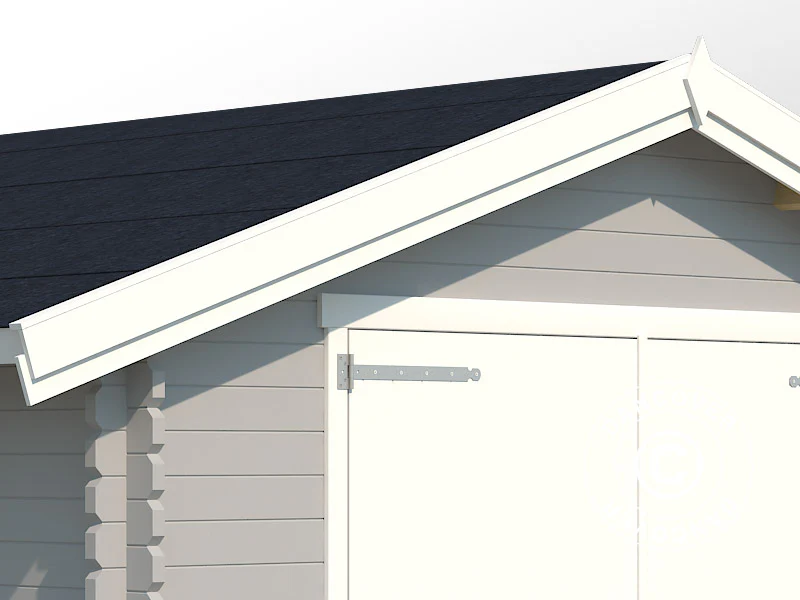 Garage i træ Rauma, 3,8x5,4x2,74m, 40mm, Lysegrå - Image 4