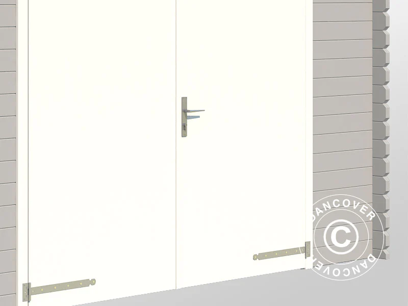 Garage i træ Rauma, 3,8x5,4x2,74m, 40mm, Lysegrå - Image 6