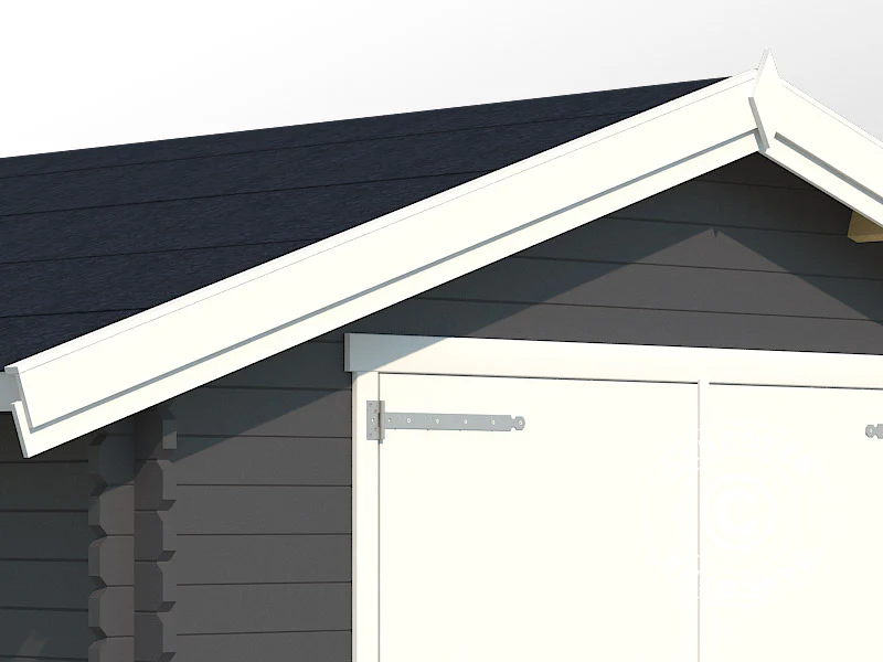 Garage i træ Rauma, 3,8x5,4x2,74m, 40mm, Mørkegrå - Image 4