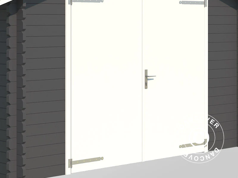 Garage i træ Rauma, 3,8x5,4x2,74m, 40mm, Mørkegrå - Image 5
